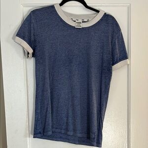 Blue and White PINK Ringer T-Shirt